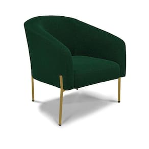 Cadeira Sala De Jantar Pé De Ferro Dourado Stella Bouclê D03 - D`rossi Cor Verde