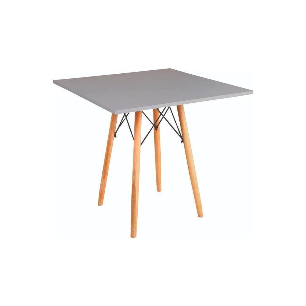 Mesa De Jantar Quadrada Eames Eiffel 90 Cm Cinza