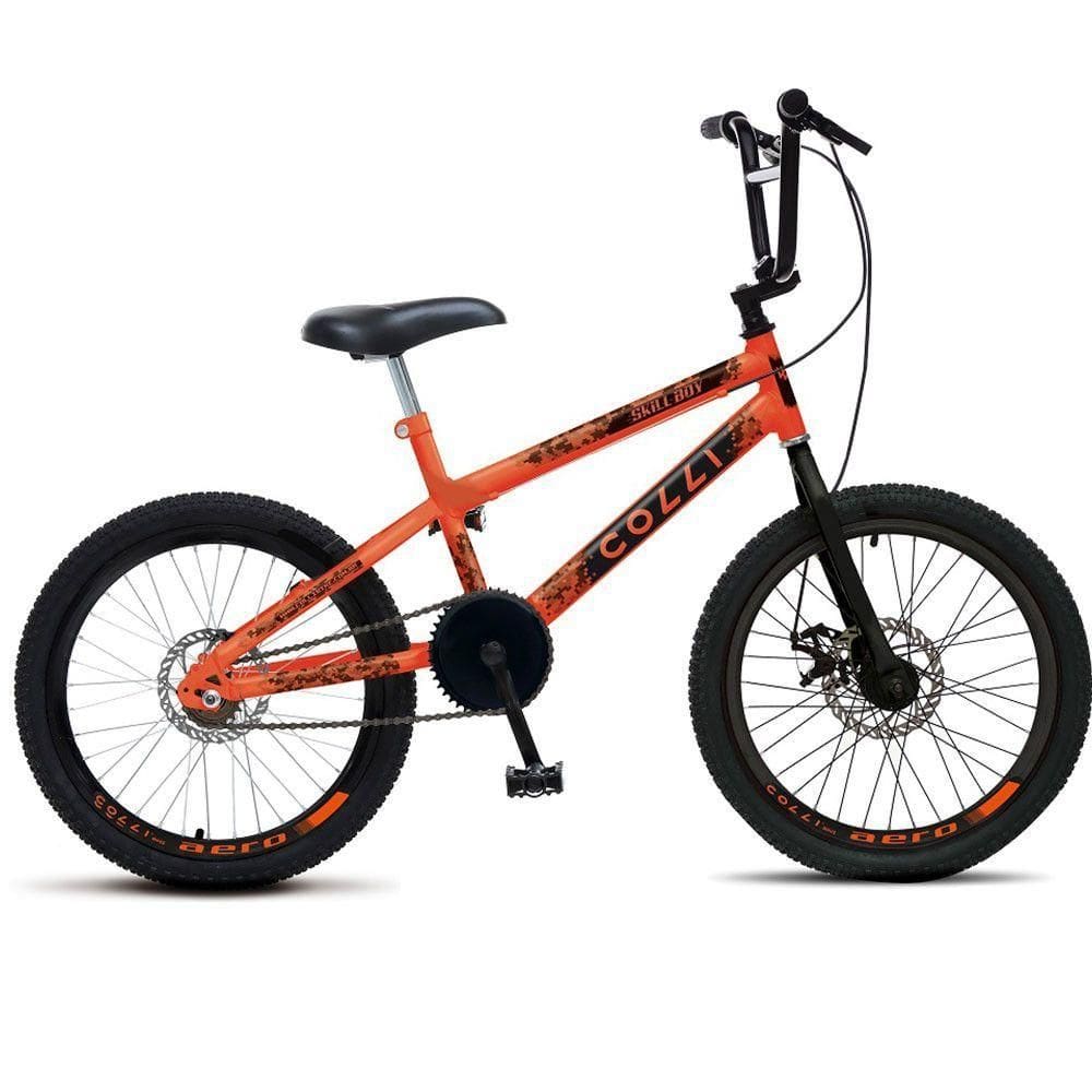 Bicicleta Skill Boy Cross Aro 20 Colli Laranja Neon