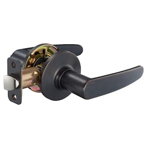 Alavanca de porta Amazon Basics Straight Passage Bronze polido a óleo