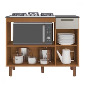 Balcão Master Para Cooktop 5 Bocas E Forno Cinamomo Areia Cinamomo-areia
