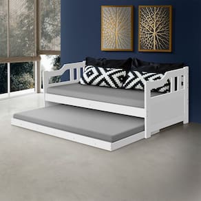 Sofá Cama para Copa de Madeira Solteiro - Branca