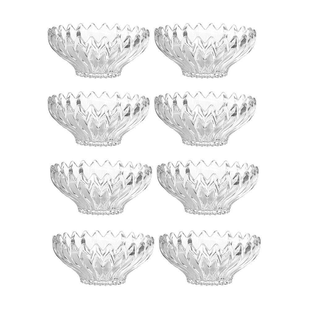 Jogo 8 Taças De Sobremesa Bowl Vidro Transparente Brazilia 300ml 14cm Sorvete Açaí Em Casa Tem