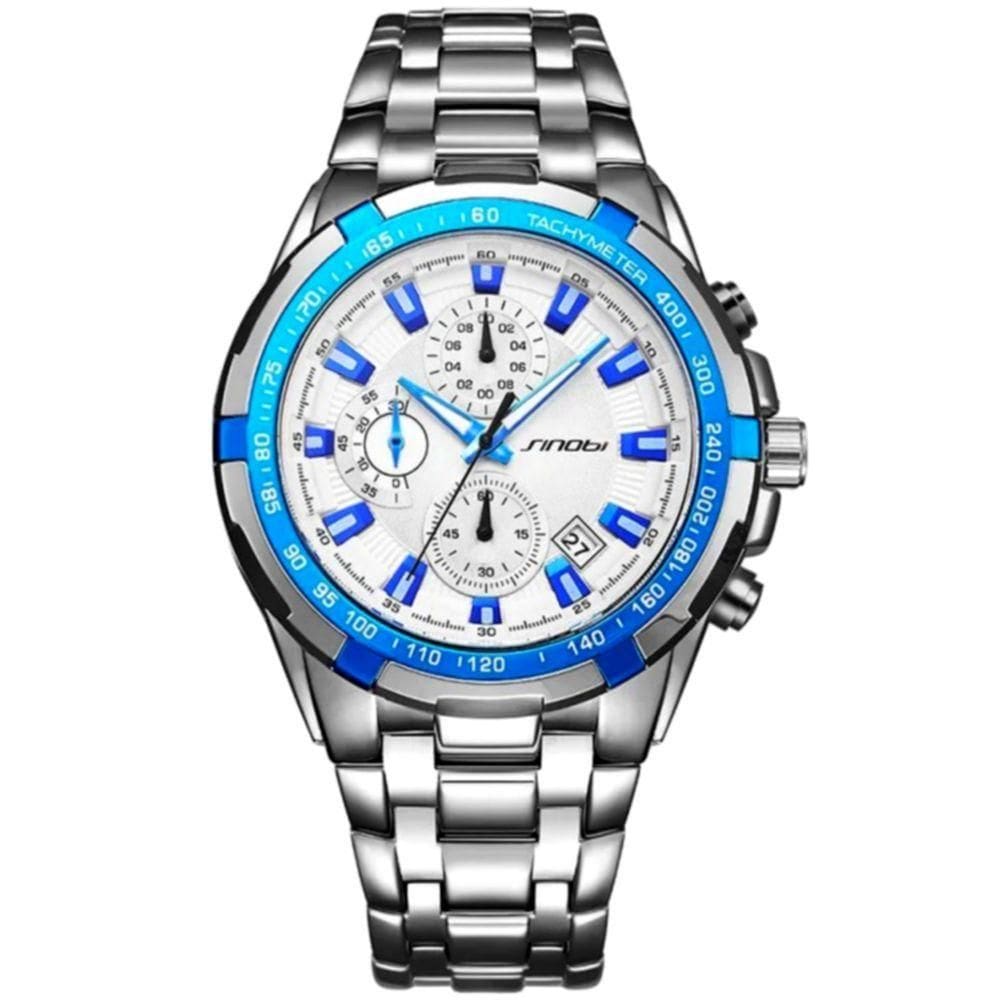 Relógio De Pulso Quartzo Masculino Design Esportivo Impermeavel 3atm Azul