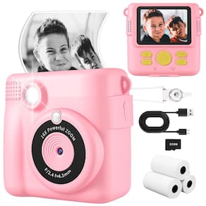 Câmera de impressão instantânea WEEFUN Kids 1080P 24MP 32GB com zoom 16X