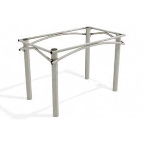 Base Mesa De Jantar Elba M004 Aço S/tampo Niquel - Kappesberg