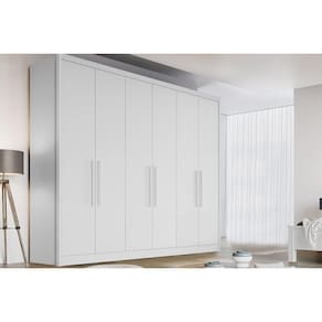 Guarda Roupa Casal 6 Portas E 8 Gavetas New Vértice/messina Branco - Horizonte