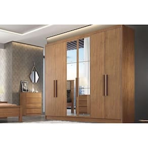 Guarda Roupa Casal 6 Portas E 8 Gavetas C/ Espelho Rizon/linea Cumaru - Horizonte