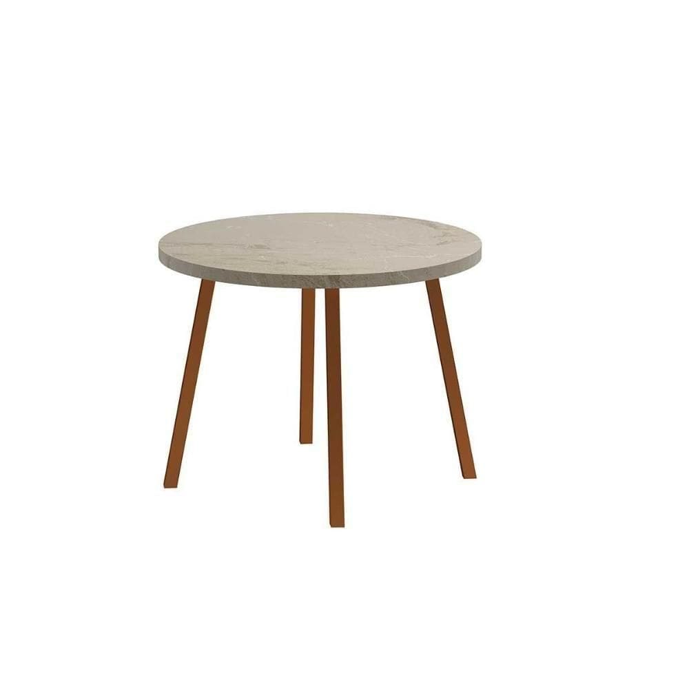 Mesa De Sala Jantar Stellar 1599 Aço Com tampo Redondo 100cm Petra Rose Carraro