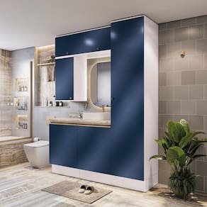 Conjunto Para Banheiro Kappesberg Celeste 6 Peças Branco/azul 170cm