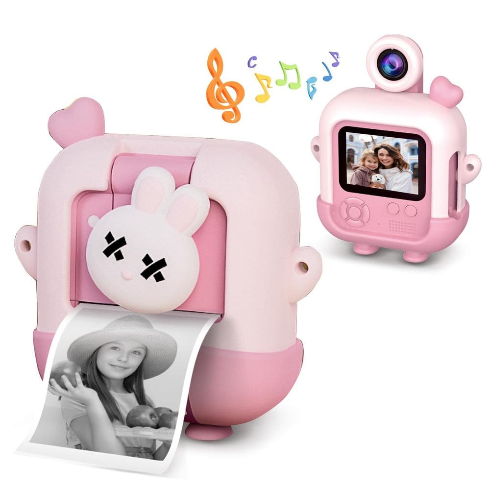 Câmera Qemixly Kids Instant Print com capa de silicone 48MP HD