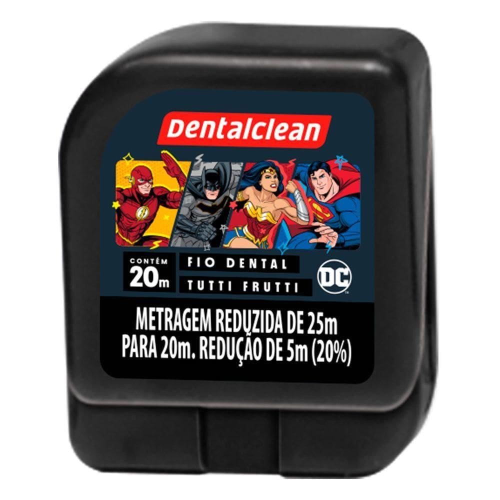 Fio Dental Infantil 20m Tutti Frutti Liga Da Justiça Heróis Dc Dentalclean