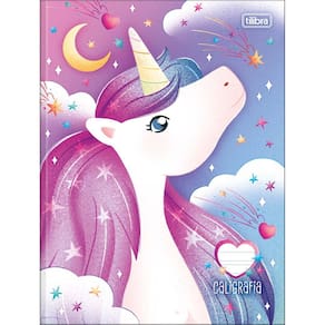 Caderno de Caligrafia Brochura Capa Dura Unicórnio Blink 40 Folhas - Tilibra