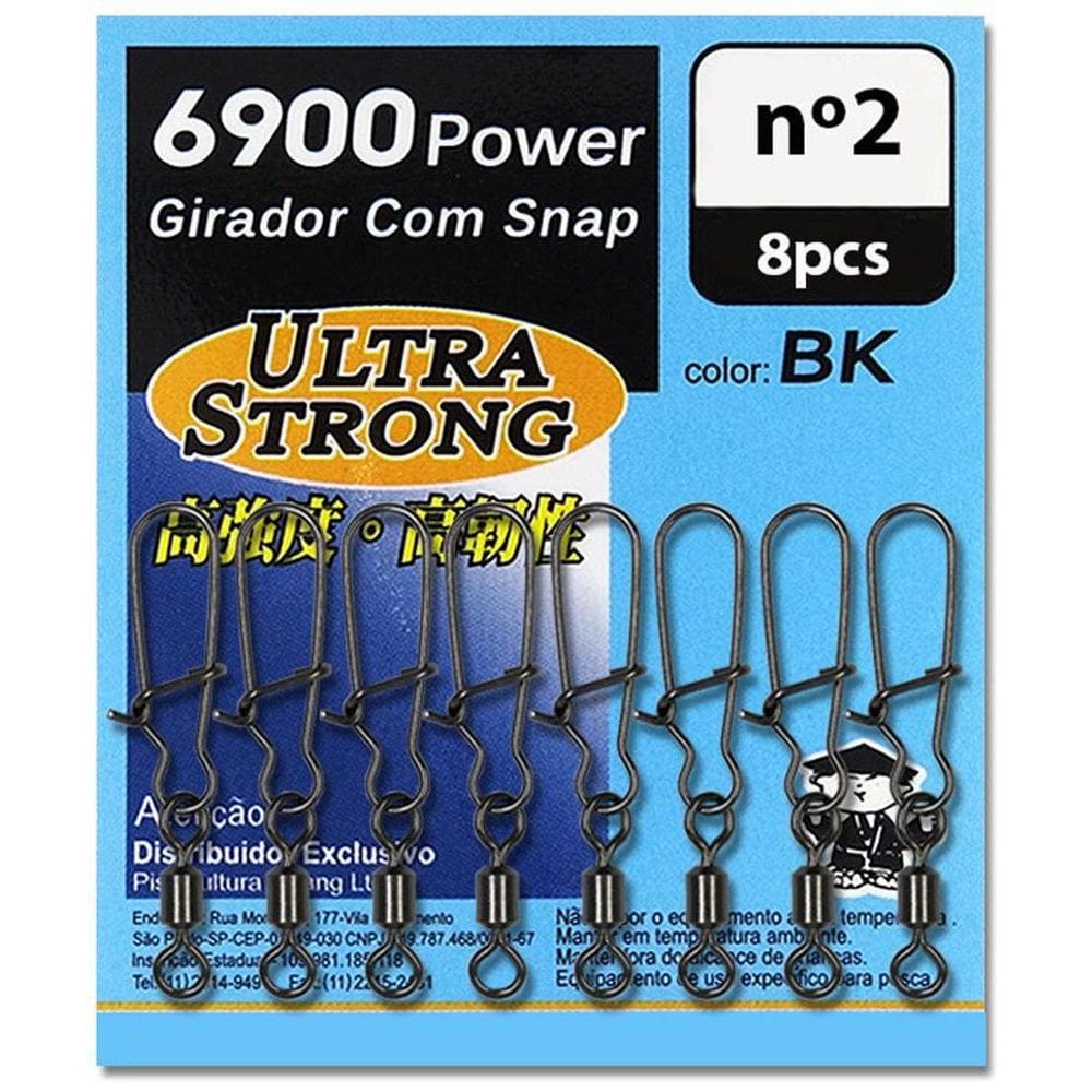 Girador Com Snap 6900 Reforçado Para Pesca V-Fox