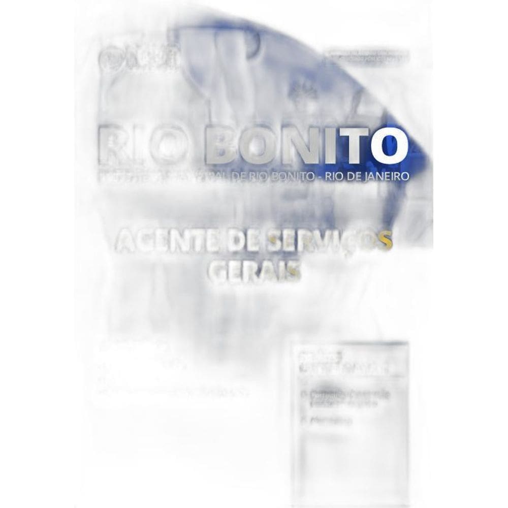 Apostila Rio Bonito Rj 2019 - Agente De Serviços Gerais