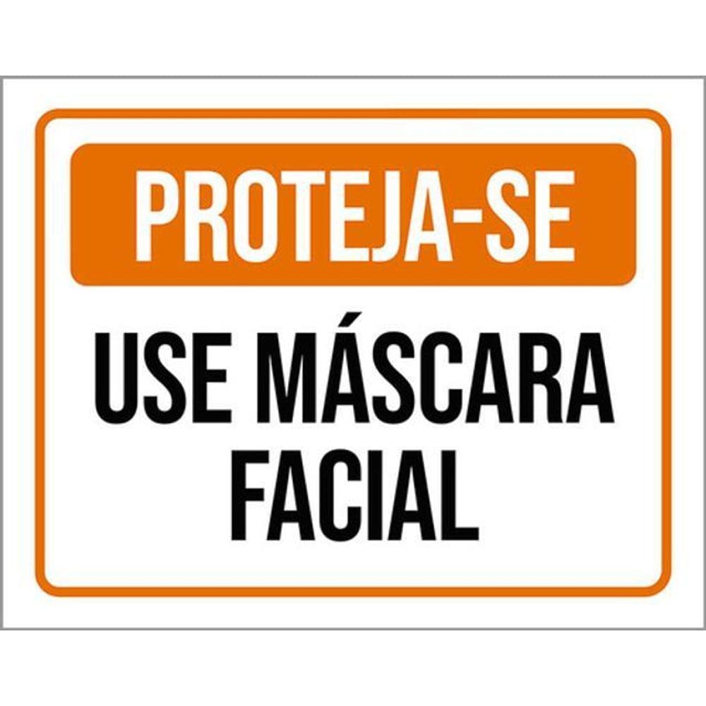 Kit 3 Placas De Sinalização - Proteja-Se Use Máscara Facial