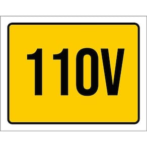 Kit 3 Placas De Sinalização - Atenção 110 Volts