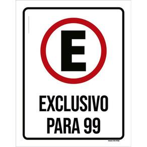 Placa De Sinalização - Estacionamento Exclusivo 99 36X46