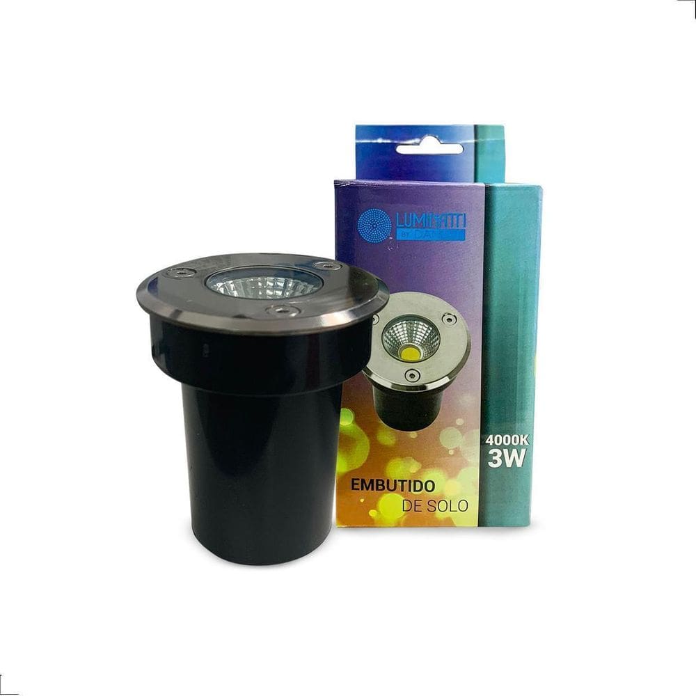 Balizador Solo Spot Embutir Blindado Inox Led 4000K 3W Ip67