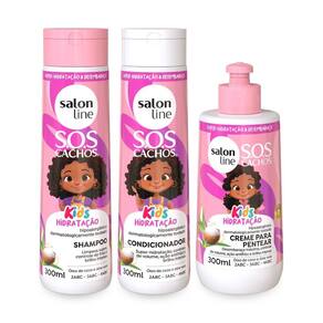 Kit Shampoo + Condicionador + Creme Cachos Kids Salon Line