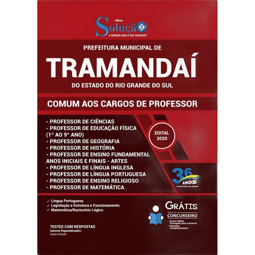 Apostila Tramandaí Rs - Comum Aos Cargos De Professor