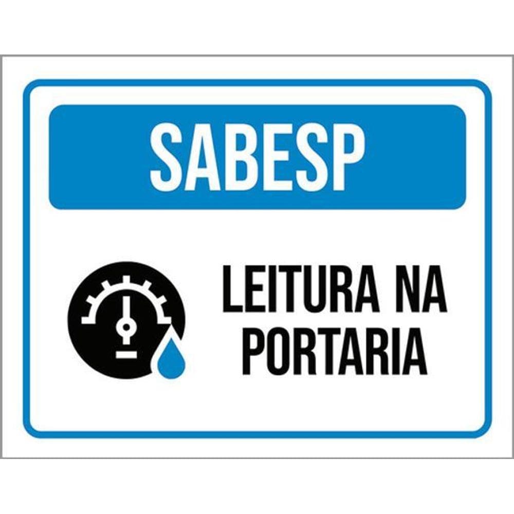 Kit 3 Placas Sinalização - Sabesp Leitura Na Portaria