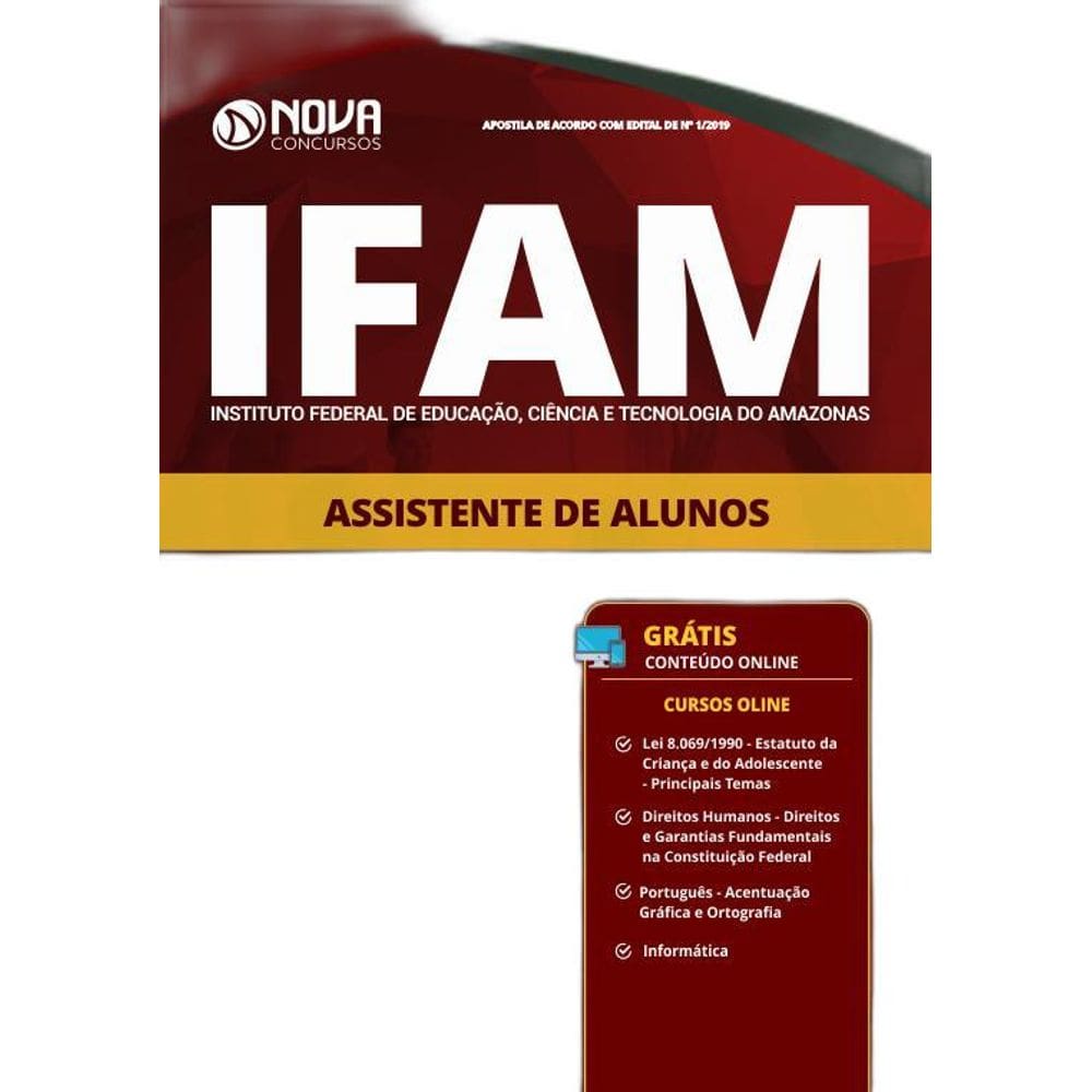 Apostila Concurso IFAM 2019 - Assistente de Alunos