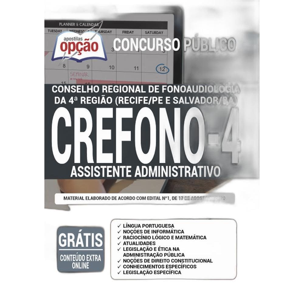 Apostila Crefono 4ª Região - Assistente Administrativo