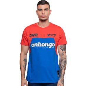 Camiseta Masculina Onbongo AUS Laranja e Azul ON265