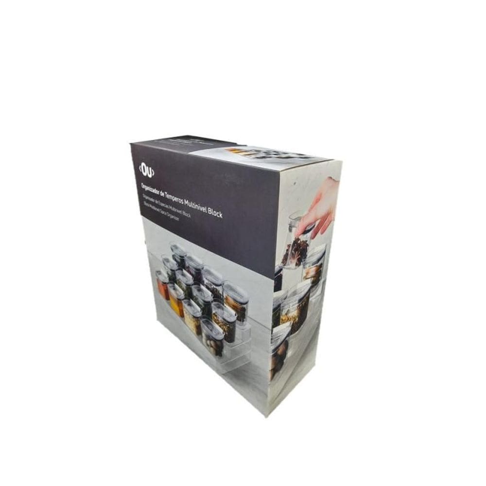 Organizador De Temperos Multinivel Block  13 Pecas Natural