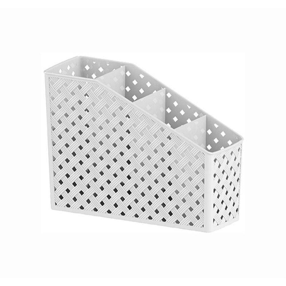 Organizador Com 4 Divisorias Rattan Branco