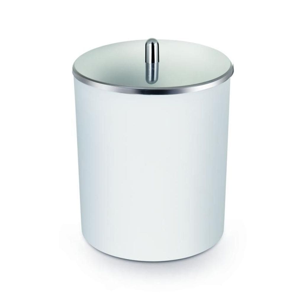 Lixeira 5 Lts Branca Com Tp Inox