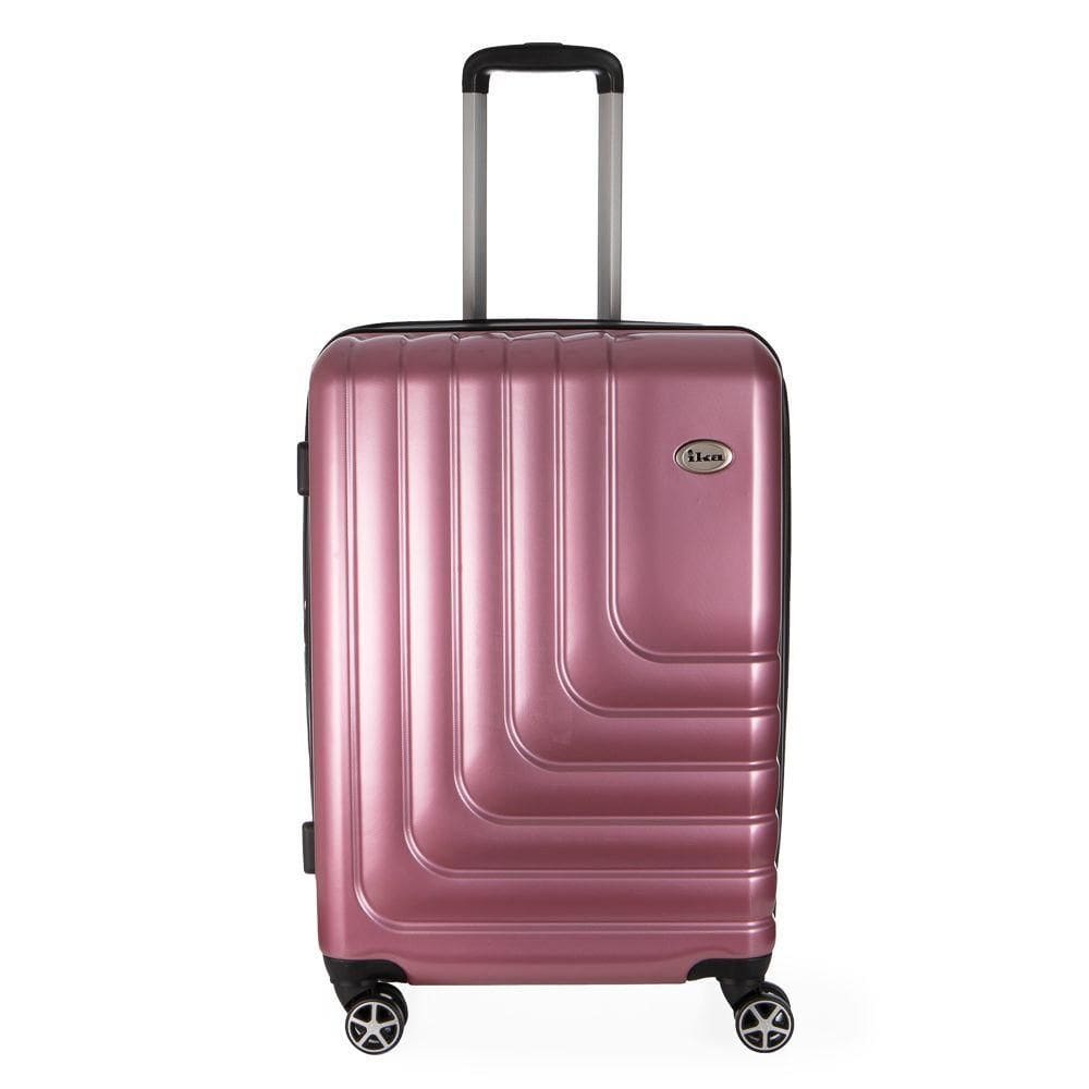 Mala De Viagem Média Abs Expansível Ika Flex Cadeado Tsa Embutido Rodas Duplas 360 Rosê M