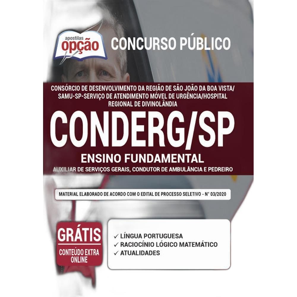 Apostila Conderg Sp  Samu Sp  - Auxiliar De Serviços Gerais