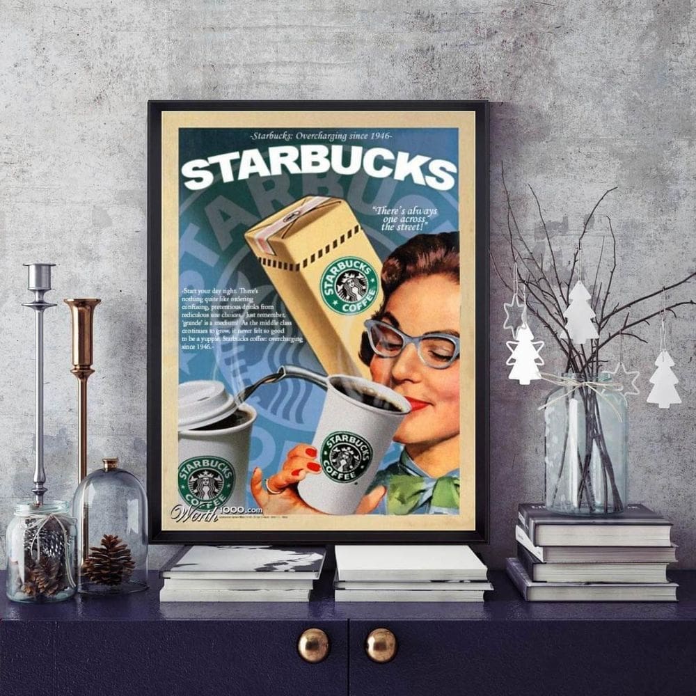 Quadro Propaganda Antiga Café 24X18Cm