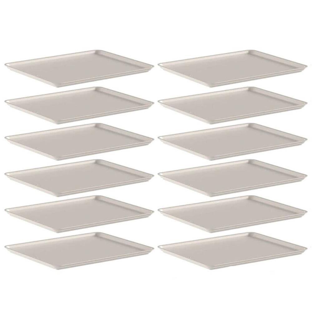 12 Bandejas para Servir 27x22cm Bege Ou Plásticas Restaurante Hotel Refeitório