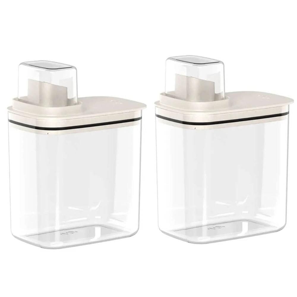 Kit 2 Dispensers para Amaciante e Sabão Líquido 1,5L Flow Bege com Tampa Medidora Ou