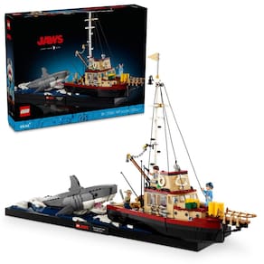 Kit de ama, conjunto de mandíbulas LEGO Ideas com barco Orca e minifiguras