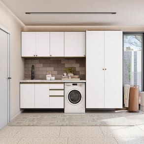 Lavanderia Modulada Kappesberg Celeste 5 Peças Nogueira/branco 280cm