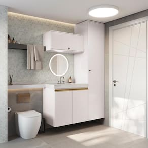Conjunto Para Banheiro Kappesberg Celeste 3 Peças Branco 130cm