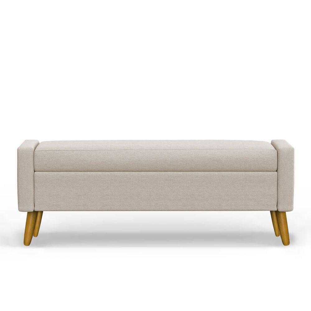 Recamier Bau Londres 1,20m Linho Bege - Clique Decor