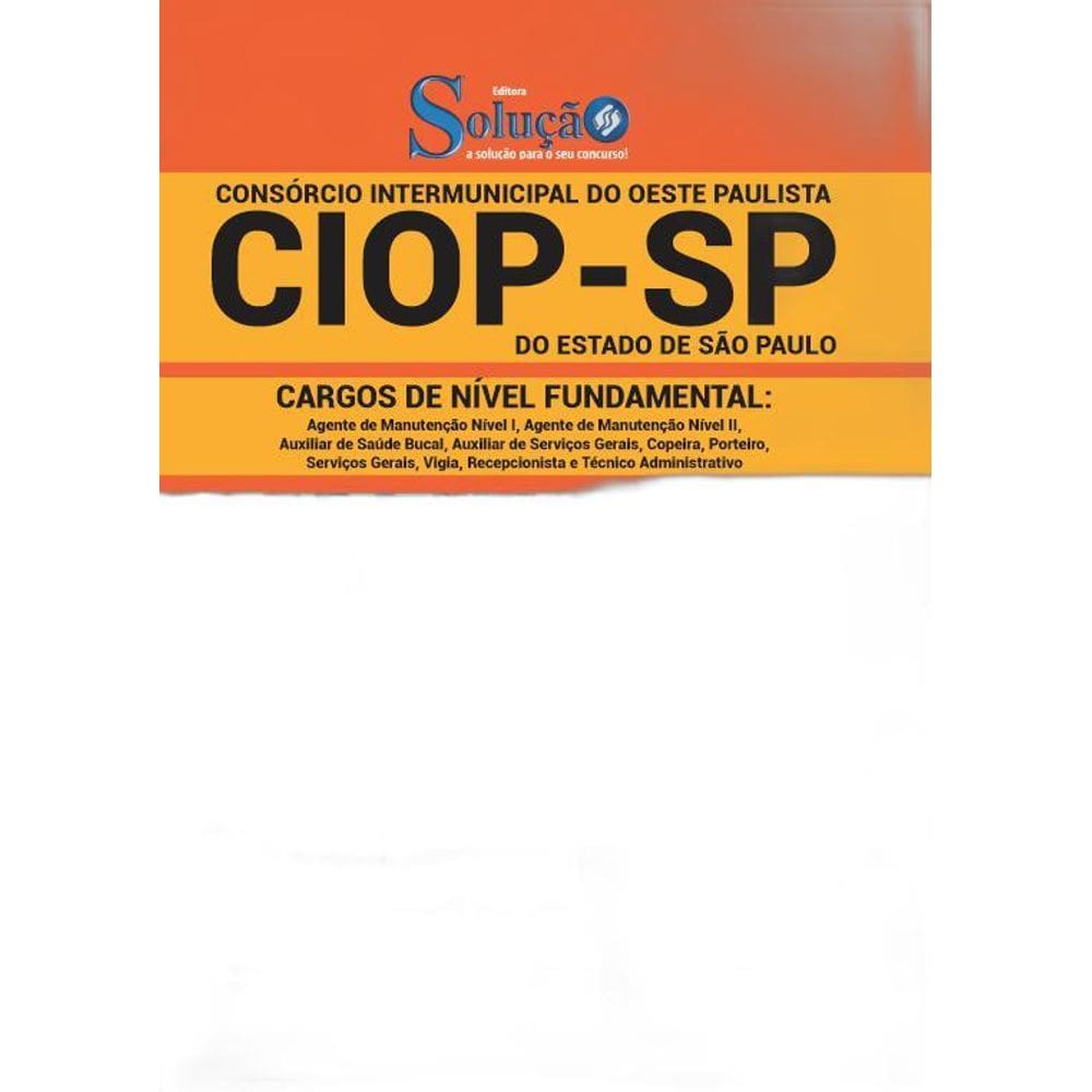 Apostila CIOP SP 2019  Agente de Manutenção Nível I e II