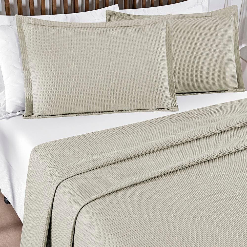 Kit Cobre Leito Colcha Sorento Casal 3 Peças Piquet 100% Algodão Premium - Fendi