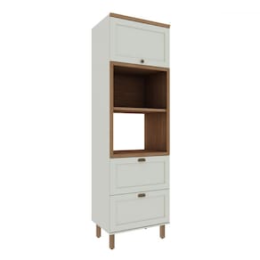 Torre Quente Iluminata 100% Mdf 2 Prateleiras 1 Gaveta e 2 Portas Provençais Mint - Genialflex