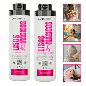 Kit Shampoo + Condicionador Lisos Mágicos 1L Brilho Salão em Casa Efeito Liso Profissional Antiqueda
