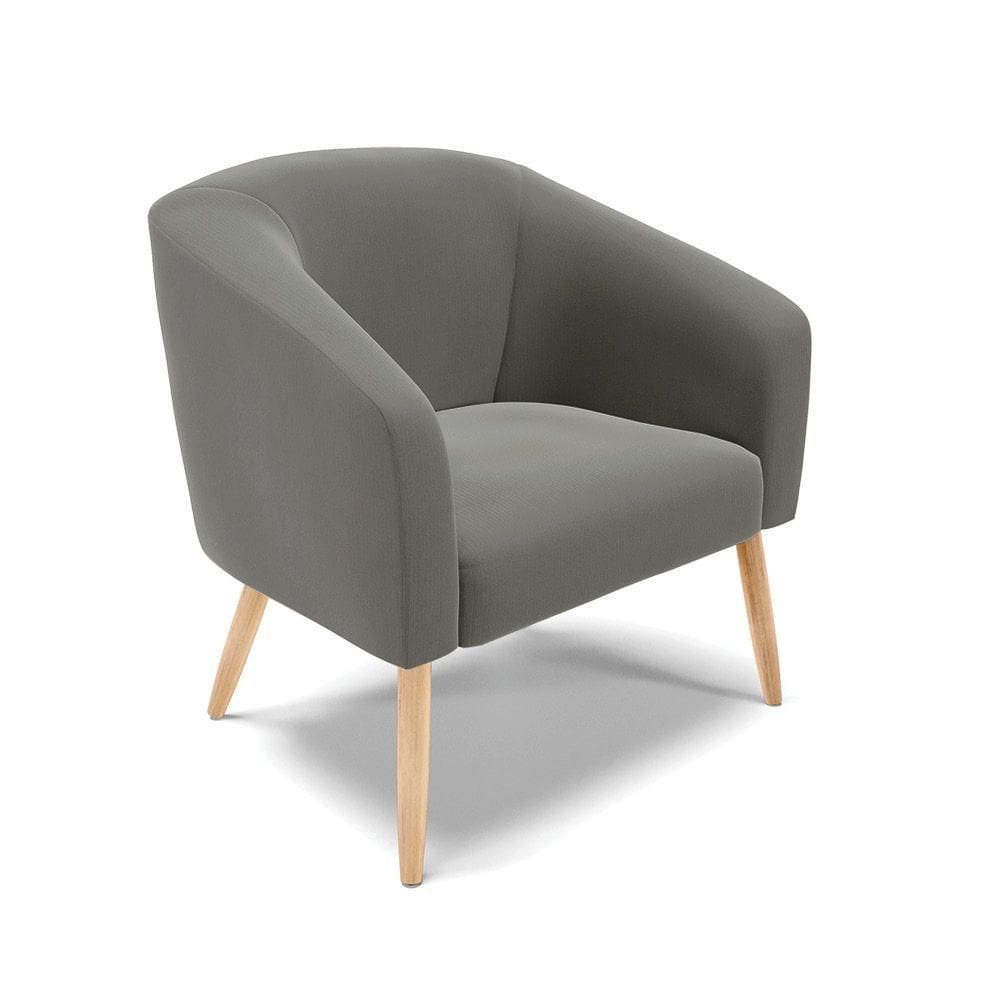 Cadeira Sala De Jantar Pé Palito Natural Stella Suede D03 - D`rossi Cor Grafite