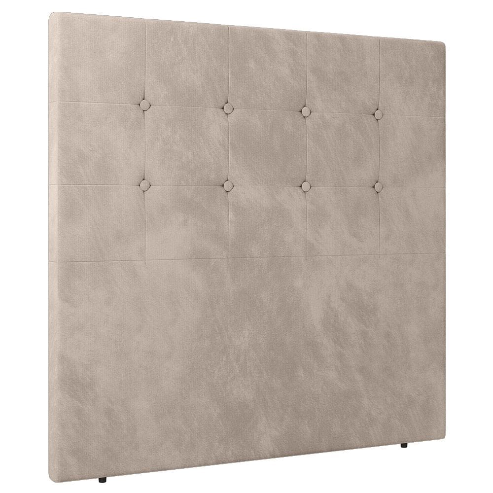 Cabeceira Cama Box Casal King Size Luana 193cm Veludo Bege - Desk Design