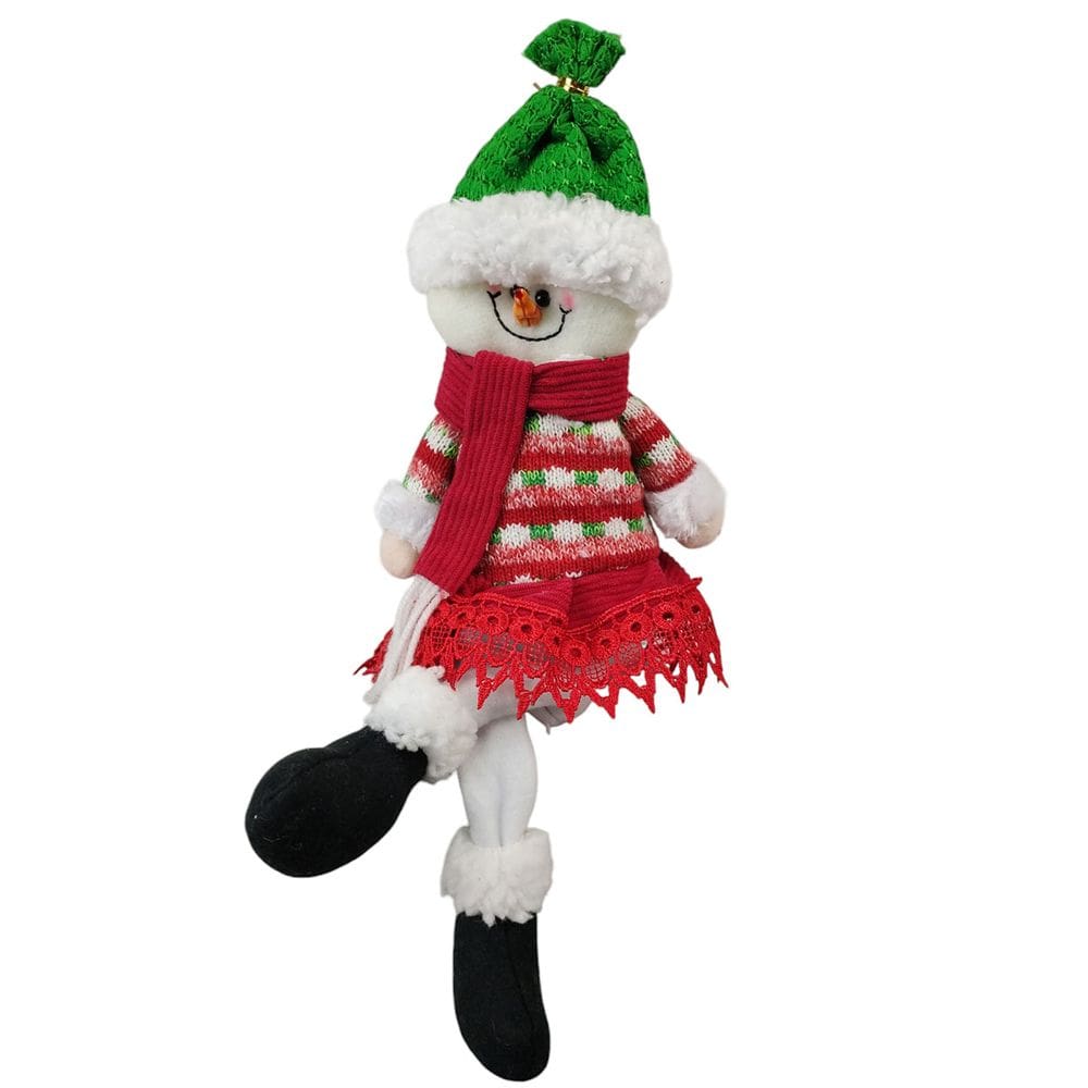 Boneco de Neve Sentado Natal Natalino Festa Fim de Ano Decoraçao Arvore de Natal Enfeite Janela Mesa Estante Casa Trabalho Confraternizaçao Celebraçao
