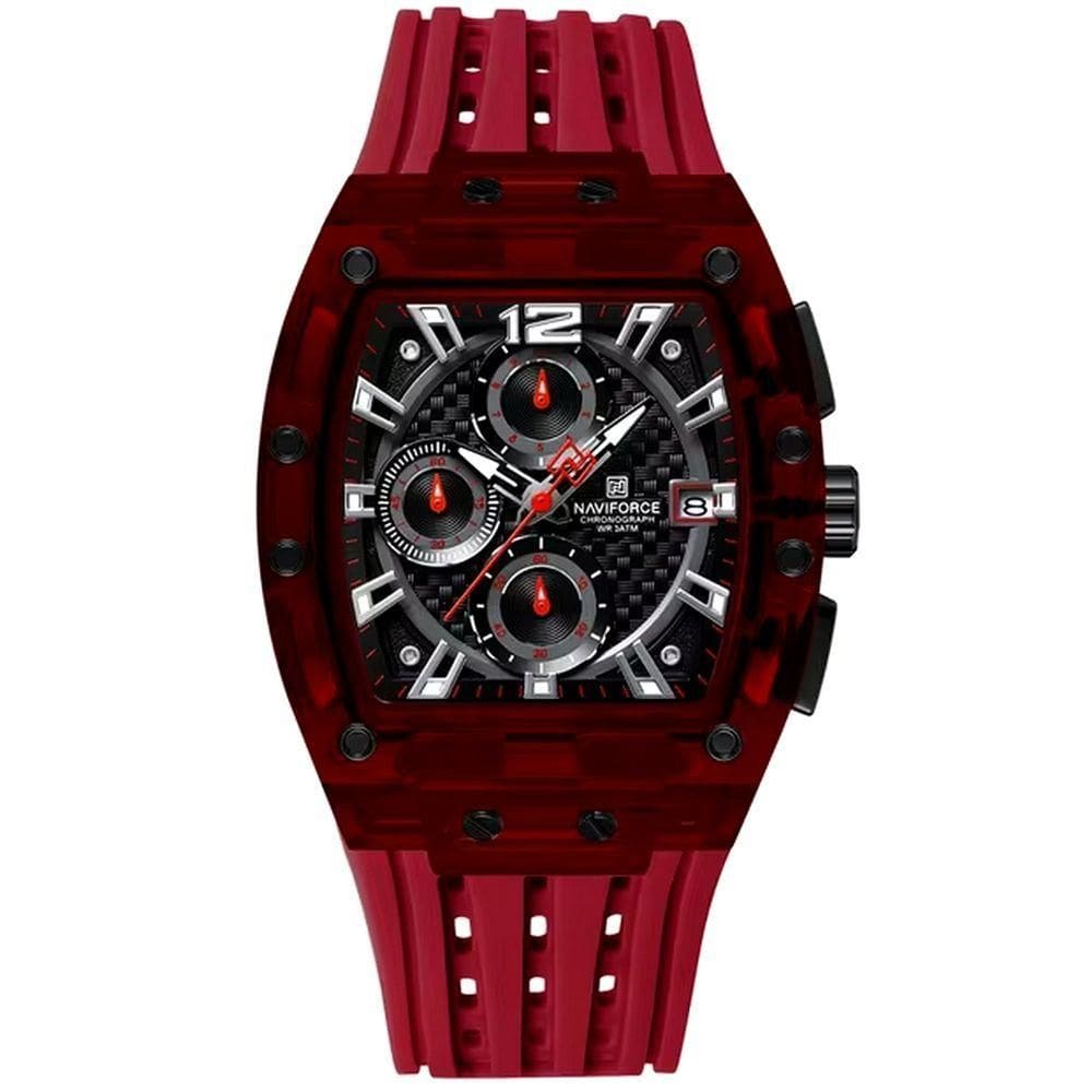 Relógio De Pulso De Silicone Tonneau Relógio Esportivo Impermeavel 3atm Vermelho