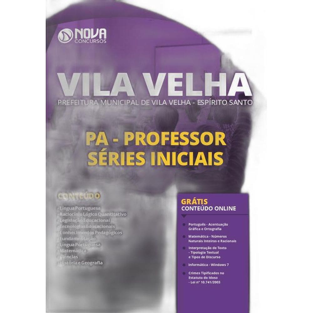 Apostila Concurso Vila Velha Es Professor Séries Iniciais